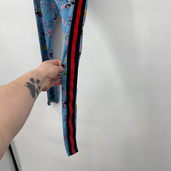 NOLI Floral Flower Print Leggings Women Size Small Blue Pink Skinny Slim Stretch - Picture 3 of 9